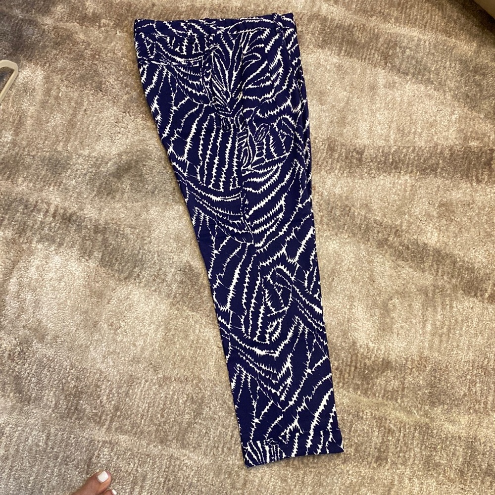 Lilly Pulitzer Navy Blues Printed Pleated Cropped Pants Size 4 NWOT